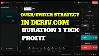 OverUnder Strategy in Derivcom 2023  Duration 1 Tick Profit  100 Success [upl. by Agle]