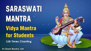 Saraswati Mantra  Vidya Mantra for Students  108 Times [upl. by Shlomo]