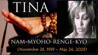 Tina Turner Honorary Tribute wher favorite mantra Nam Myoho Renge Kyo [upl. by Ynatirb127]