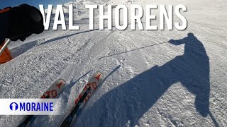 Skiing blue piste Moraine in Val Thorens Les 3 Vallées [upl. by Aciretal391]