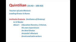 C012 Quintilian Institutio Oratoria [upl. by Nelleh688]