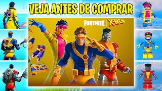 VEJA ANTES DE COMPRAR PACOTÃO XMEN SKIN CICLOPE JUBILEU COLOSSO  Fortnite [upl. by Etnaik]