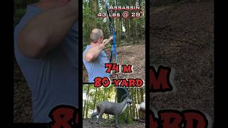 🏹 74m80 Yard Schot with Assassin Bow from Mindfactor archery bogenschießen trickshots outdoors [upl. by Helaine543]