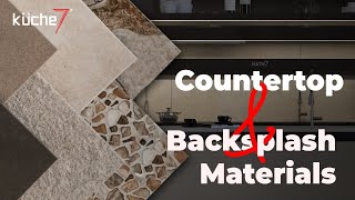 Choosing the Perfect Kitchen Countertop and Backsplash 2023  Dado Material and Colour Options [upl. by Nagoh]