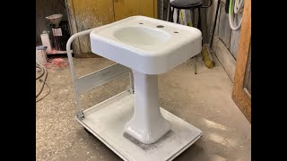 Pedestal Sink Reglazing by DuraFinish Inc [upl. by Nirehtac19]