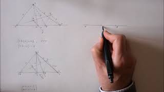 Geometria proyectiva Determinación de cuartos armónicos [upl. by Boarer]