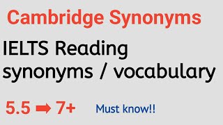 IELTS Reading synonyms or vocabulary Cambridge vocabulary IELTS [upl. by Yancy]