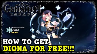 How to Get Diona for Free in Genshin Impact Energy Amplifier Initiation Event [upl. by Annirtak]