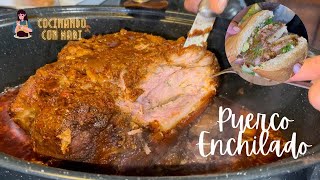 Como Preparo un Brazuelo de Puerco Enchilado al Horno  tortas de Puerco Enchilado [upl. by Yesrod312]