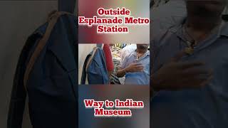 Outside Esplanade Metro Station Street Market Kolkata Way to Indian Museum [upl. by Gnni]