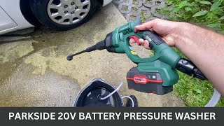 Parkside 20V team portable cordless battery pressure washer PDRA 20 Li C3   random field test [upl. by Jorey]