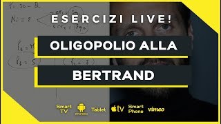 Oligopolio alla Bertrand con paradosso  Microeconomia Economia Politica  Esercizio [upl. by Hogue]