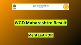 HIGH CUT OFF OR LOW 🤔 WCD Maharashtra Result 2024 as Merit List PDF [upl. by Verile]