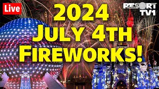 🔴Live July 4th Fireworks at Walt Disney World 2024  Multiple Shows  Live Stream [upl. by Ano]