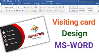 How to make visiting card in MS Word  Visiting card  Business card design [upl. by Tyika]