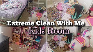 EXTREME CLEAN WITH ME  CLEANING KIDS ROOM  CLEANING MOTIVATION  ACTUAL MESS [upl. by Niar669]