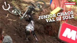 SKETCHY DH with Juniors at Val di Sole World Cup [upl. by Aceber]