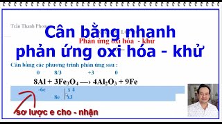 Cân bằng nhanh phản ứng oxi hóa  khử  Al  Fe3O4 —› Al2O3  Fe [upl. by Ahseket376]