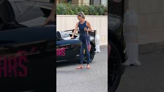 Rich blonde woman getting out her Lamborghini at Hotel Paris billionaire monaco luxury lifestyle [upl. by Gnuhc]