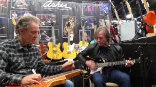 Jackson Browne and Greg Leisz at the Asher booth NAMM 2017  quotLawyers Guns and Moneyquot [upl. by Stace536]