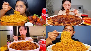 MUKBANGERS EATING BOWLS OF NOODLES🔥BIG BITES😍 [upl. by Louie]