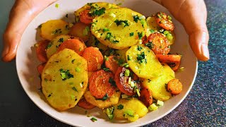 Butter garlic potato and carrot A quick and easy recipe In 5 minutes [upl. by Atirrehs581]