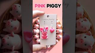 Pink Piggy Clay Craft handmadejewelry polymerclayart polymerclayearrings [upl. by Alleber]