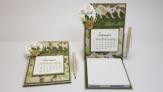 Anleitung AufstellTischkalender mit KalenderDatei zum Ausdrucken │StampinUp® [upl. by Thordia962]