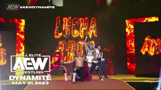 Bandido amp Lucha Bros entrance with Alex Abrahantes AEW Dynamite May 31 2023 [upl. by Adnilreb576]