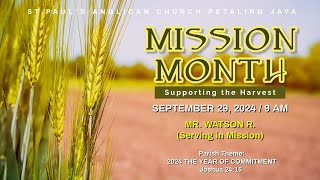 Mission Month Supporting the Harvest September 29 2024 [upl. by Burch215]