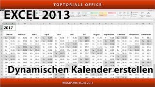 Dynamischen Kalender erstellen  Download Excel [upl. by Hayes]