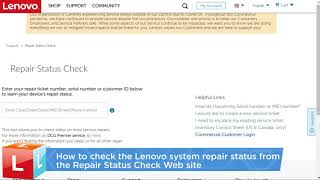 How to check the Lenovo system repair status from the Repair Status Check Web site [upl. by Pry]