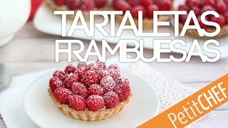 Tartaletas de frambuesa y crema pastelera  Petitchef [upl. by Ailegna]