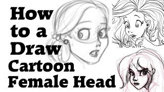 How to draw a cartoon female head [upl. by Dunkin]