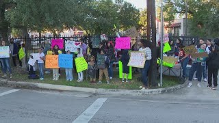 HISD parents protest suspension of Lantrip Elementary in Houston [upl. by Britta207]