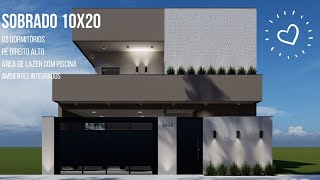 SOBRADODUPLEX PARA LOTE DE 200 m² 10x20  TOUR VIRTUAL COMPLETO [upl. by Erialc]