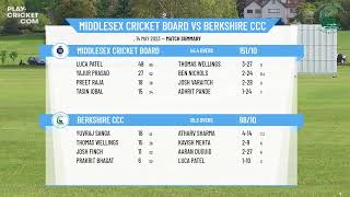 ECB  Friendly  Middlesex Cricket Board U14 v Berkshire CCC U14 [upl. by Ecinwahs]