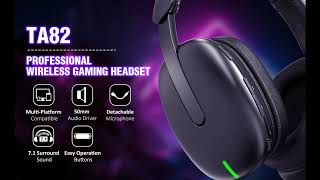 WolfLawS TA82 Wireless Gaming Headset with Detachable Noise Canceling Microphone [upl. by Hardman]