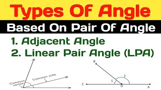 Adjacent Angle l Linear Pair Angle l Adjacent Angle and Linear Pair Angle With Examples [upl. by Osrit]