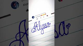 Alyssa💖Calligraphy Artcalligraphynamecalligraphymastersshortstrendingviralshortsshort [upl. by Ahsad]