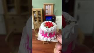 Mini kitchen smallest strawberry birthday cake mini kitchen mini food toys miniature scenes mi [upl. by Strickland]