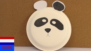 pandamasker voor carnaval  creatief kostuum voor carnaval  knutselen met een kartonnen bord [upl. by Sabsay954]