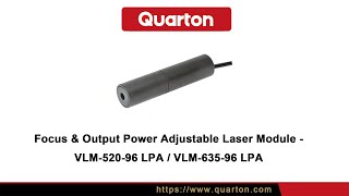 Quarton  Focus amp Output Power Adjustable laser module demonstration  VLM52096 LPAVLM63596 LPA [upl. by Greyso]