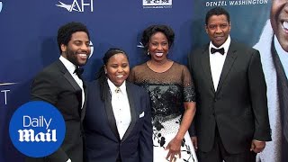 Family man Denzel Washington is supported by is family at AFI [upl. by Anaek]