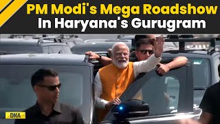 Haryana News PM Modis Mega Roadshow In Haryana’s Gurugram  Inauguration Of Dwarka Expressway [upl. by Esinrahs]