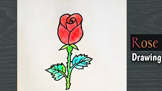 How to draw a rose step by step  Easy rose drawing  Rose Flower Art [upl. by Yelnahs96]