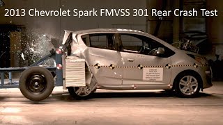 20132015 Chevrolet Spark FMVSS 301 Rear Crash Test 50 Mph [upl. by Haslett]