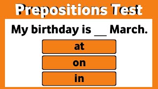 Prepositions Quiz। Grammar Test [upl. by Welton177]