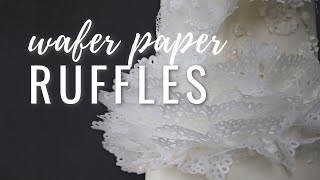 How to make wafer paper ruffles  MODERN CAKE DESIGN TUTORIAL [upl. by Yeliah]