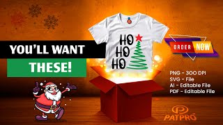 Custom Christmas TShirt Designs 2024  Order Tees amp Download ReadytoPrint PNG amp AI Files [upl. by Aromas]